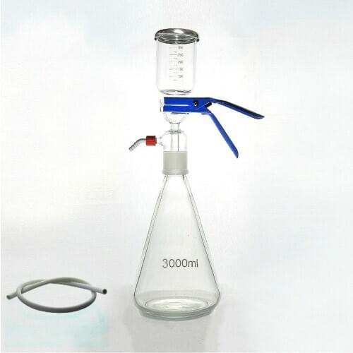 Vacuum Filtration Apparatus Glass Sand Core Liquid Solvent Filter Unit Device With Filter Cup & Receive Bottle 3000 ML