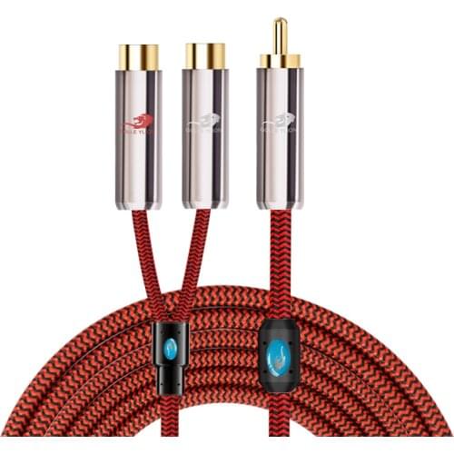 1 RCA Male to 2 RCA Female Jack Audio Extension Cable For Amplifier Speaker DVD TV Subwoofer Signal Transfer Cord 1m 2m 3m 5m