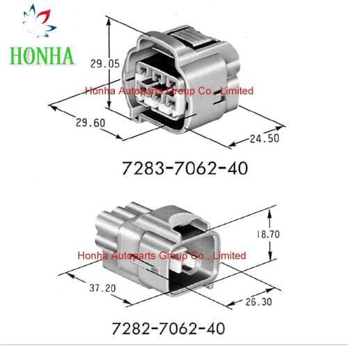 Free shipping 6 way male waterproof electrical accelerator pedal male female connectors 7282-7062-40 7283-7062-40