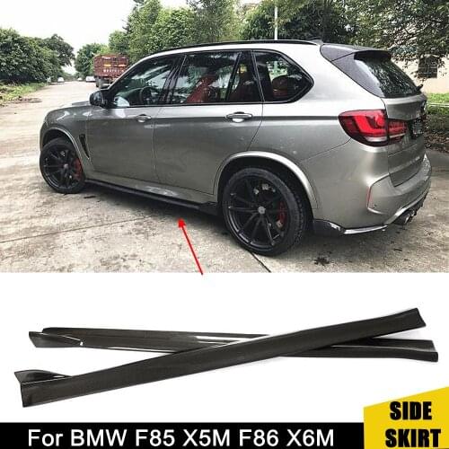 Carbon Fiber Side Skirts for BMW F85 X5M F86 X6M M-TECH M-SPORT 2015-2018 Door Side Bumper Extension Lip Aprons