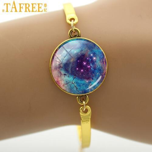 TAFREE Starry Sky Galaxy Bracelets vast universe bracelet beautiful sweet and romantic style Dreamlike picture good jewelry A326
