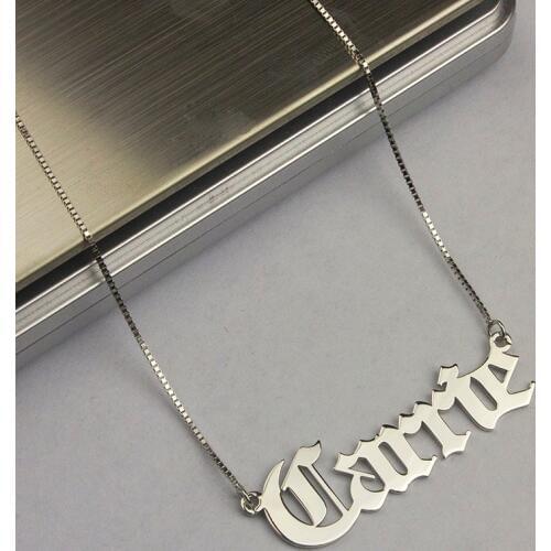 Box Chain Custom Old English Name Pendant Necklace Personalized Stainless Steel Choker Necklaces For Women Jewelry BFF Gifts