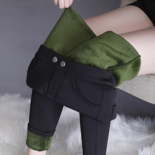 #2005 Black Velvet Pants Women Stretch Cotton Pencil Pants Thick Warm Woman Pants Plus Size 4XL Skinny Leggings Trousers Female