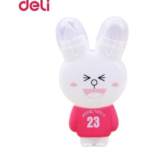 Deli creative multifunction kawaii eraser & correction tape for school kids office stationery supply cute rabbit shape best gift