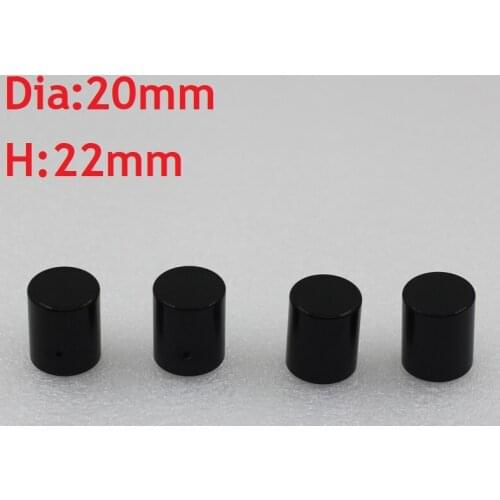 Dia20 H22 Aluminum Knob Volume Adjust Switch Hifi DIY Kits Power Amplifier Knon Silver Black