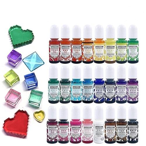 DIY Handmade Crystal Epoxy Pigment UV Oily Resin Dye Dyeing DIY Jewelry Gem Making Tool 24 Colors Do Not Fade