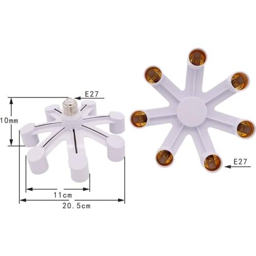 E27 7 in 1 Lamp Holder Converter Light Adapter lamp Base Holder Socket plug Splitter for home LED Lighting Lamp Adapter