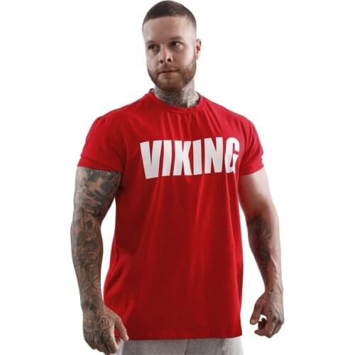 New style Muscle fitness O-Neck t shirts short sleeve cotton Running training Tee Gyms Bodybuilding Fashion Pullover clothing