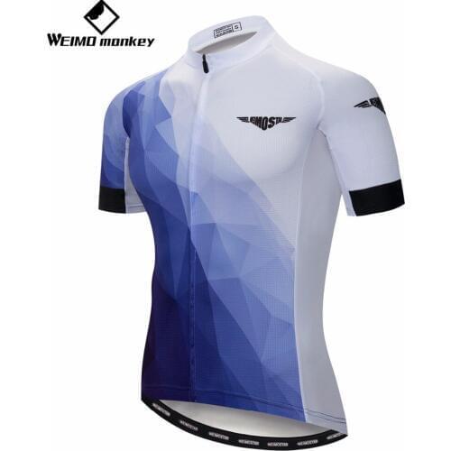 2019 cycling jersey Mens Bike jerseys summer Mountain MTB Shirts Short sleeve Team Maillot Ciclismo Tops Breathable White blue