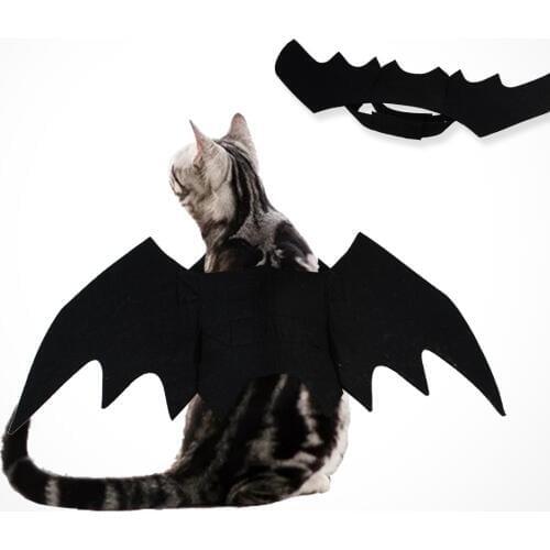 Halloween Cat Bat Wings Collar Harness Decor Puppy Pet Cat Black Bat Dress Up Funny Wing Cat Clothes Accessory Christmas Gifts 4