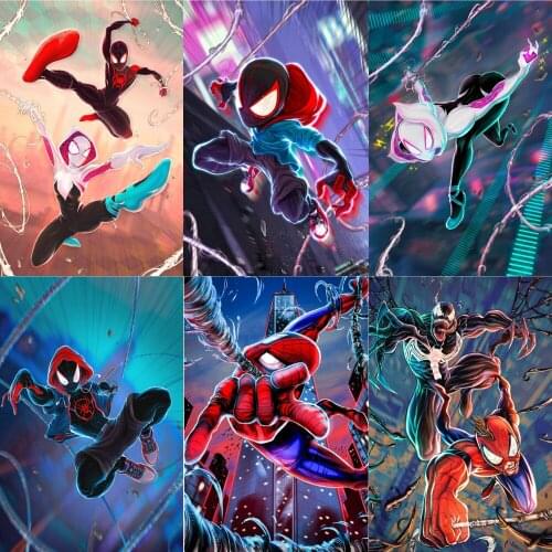 5D Diamond Painting Marvel Avengers SpiderMan Superhero VENOM Movie SpiderVerse Art Picture Home Kids Room Decor Gifts