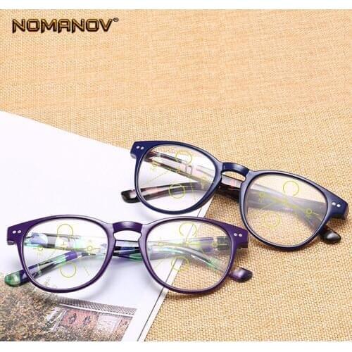 Classic Retro Round Eyeframe Light Anti-fatigue Progressive Multifocal Reading Glasses Add +0.75 +1.25 +1.5 +1.75 TO +4