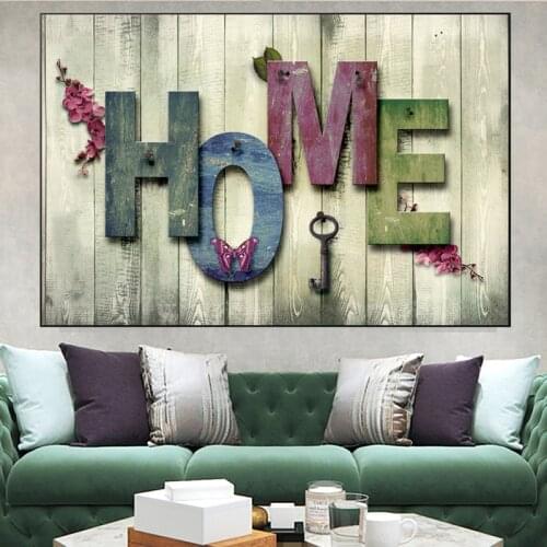 Colourful HOME Letters Words Slogan Posters And Prints Family Picture On Canvas Wall Art Home Decor Painting For Living Room