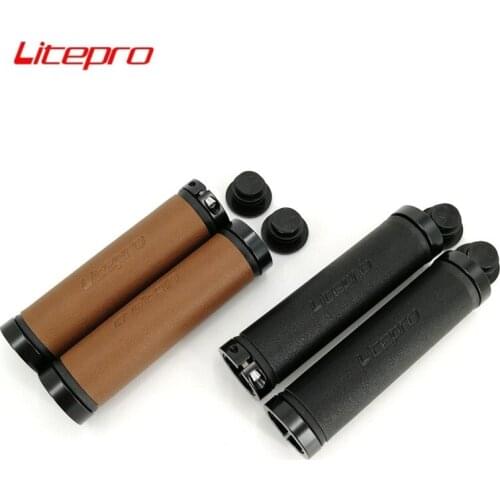 Litepro Grips Folding Bike MTB Retro Leather Bicycle Grip Comfortable non-slip Handle Grips