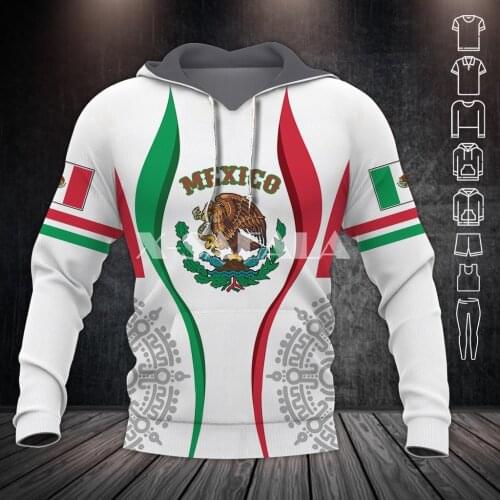 Mexico Proud To Be Mexican 3D Print XS-7XL Hoodie Man Women Harajuku Outwear Zipper Pullover Sweatshirt Unisex-6