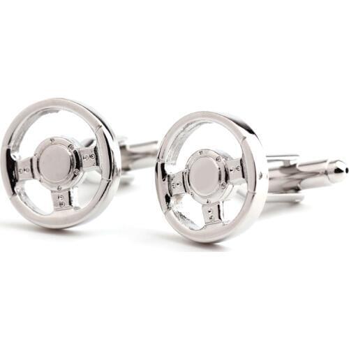 Car steering wheel shape metal cufflinks sleeve nail factory direct sale free shipping