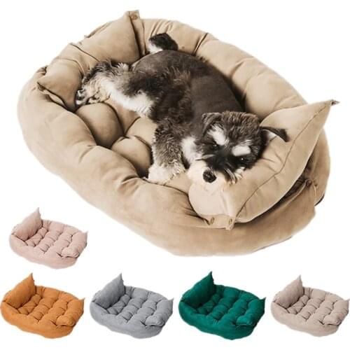 Soft Dog Bed Kennel Suede Cats Dogs Cushion Washable Pet Lounger Breathable Mat Blanket Pet Supplies For Small Medium Large Dogs
