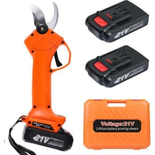 600W 21V Rechargeable Electric Pruning Scissors Pruning Shears Garden Pruner Secateur Branch Cutter Cutting Tool w/ 2x Battery
