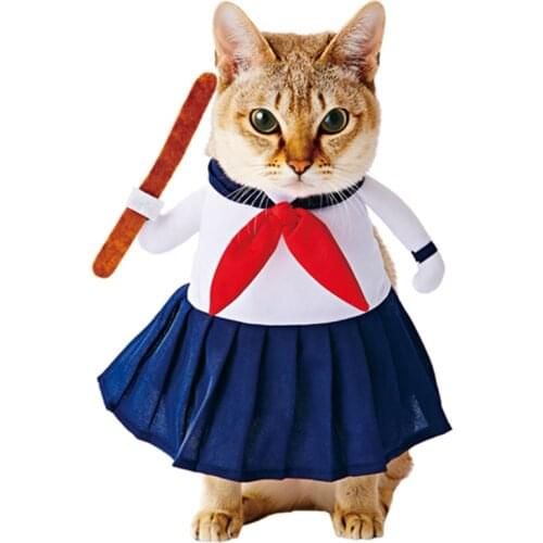 Cat Clothes, Japanese High School Uniform Inspired Cat Attire, Cat Costume