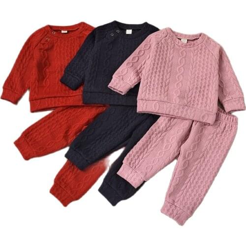 Newborn Clothing Suit Autumn Baby Boys Girls Clothing Sets Winter knitting Pullover Sweater+Pants Infant Boys Knit Tracksuits