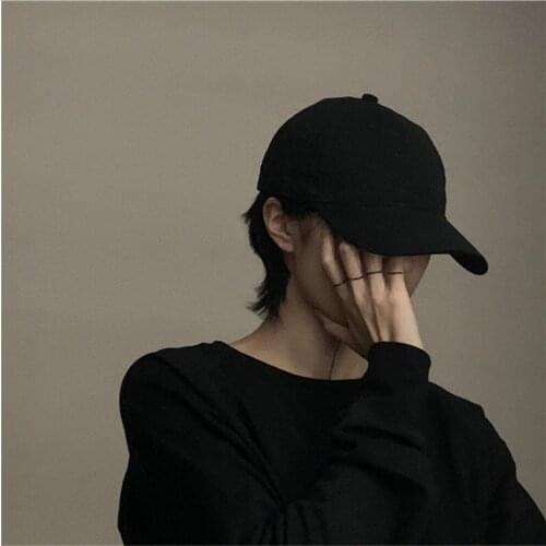 Caps Solid Color Light Plate Soft Top Black Japanese Baseball Cap For Both Men And Women Matching Matching Cap