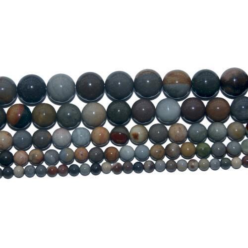 Wholesale Natural Stone Ocean Jaspers Round Beads 4 6 8 10 MM Pick Size For Jewelry Making DIY Bracelet Necklace Material
