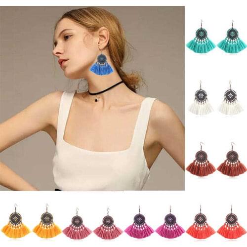 Gift Stud Drop Boho Earrings Fashion Jewelry Tassel Bohemian Ear Women Dangle