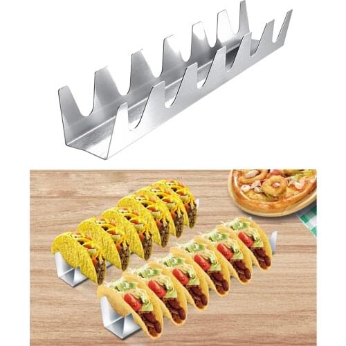 Taco Holder Tray Stand Rack Server Holds 6 Tacos for Mexican Pancakes Tortillas Oven Grill Dishwasher Large Capacity