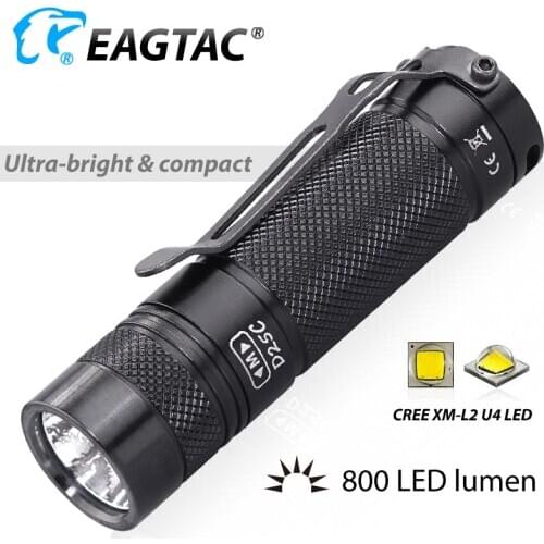 EAGTAC D25C Super Powerful LED Flashlight 800LM Portable Mini Torch Ultra Bright EDC Lamp Lantern