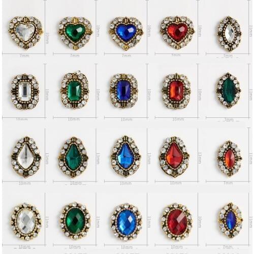 10Pcs Alloy rhinestone 3d nail art decorations charm gliter crystal diamond Stone jewelry strass nails accessories nail supplies