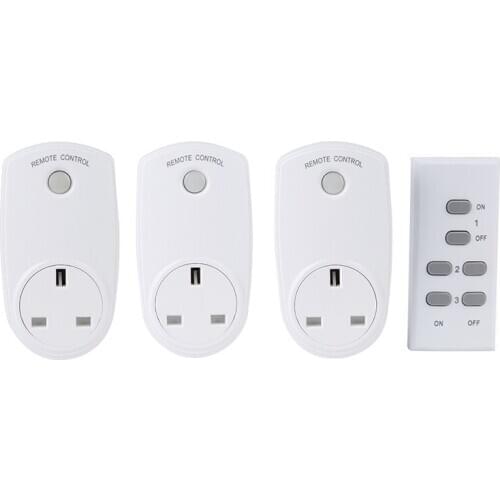 ESPLENTY Wireless Remote Control US Standard Intelligent Outlet Smart Plug Switch Plug (3 Socket+1 Remote)