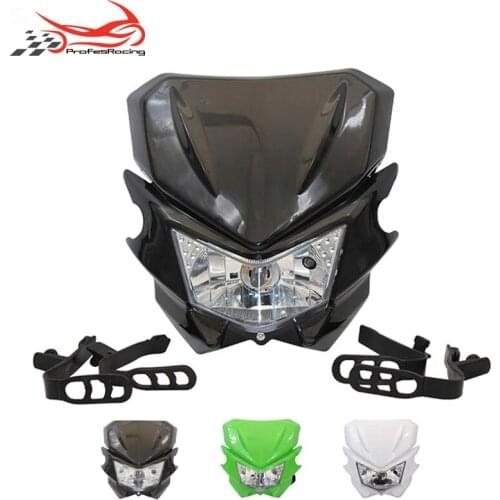 Motorcycle Universal Headlight 12V 35W H4 Headlight Fairing For KLX KX 110 WR250F WR450F Headlight Headlamp Dirt Bikes Off Road