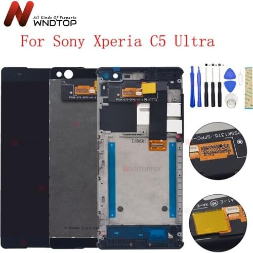 LCD Assembly For Sony Xperia C5 Ultra E5506 E5533 E5563 E5553 6.0"Inch LCD Display Touch Screen Digitizer With Frame Replacement