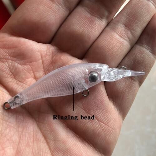 10 piezas blanco bulbo/foco cebos Minnow cebo sin pintar para atraer a órgano cebo de pesca