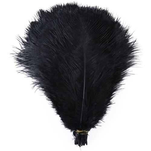 10pcs Fluffy Soft Black Natural Ostrich Feather Plumes 20-25cm for Vase hat crafts Decoration Make Handicrafts Feathers