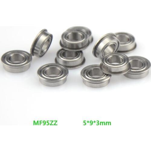 200pcs/lot Flanged bearing MF95ZZ LF950ZZ 5*9*3mm miniature flange deep groove ball bearing 5x9x3 mm