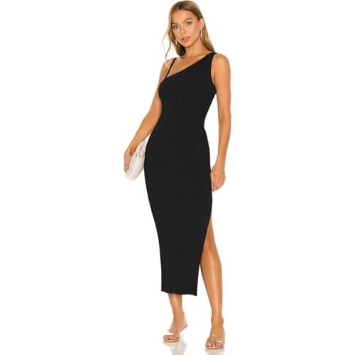 2021 Women Clothing Fall Sexy Hollow Out Black Split Bandage Midi Dress Casual Bodycon Femme Party Vestidos Club Robe BD2099