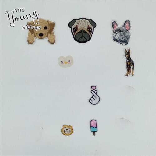 High Quality Cartoon Hot melt adhesive Iron no patch Animal Pattern Sewing Embroidery Badges DIY Accessories 5~10pcs for sale