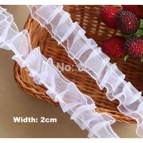 5yrd/lot White lace and ribbon pleated lace for DIY,embroidery lace with ribbon for garment(ss-3016-286)