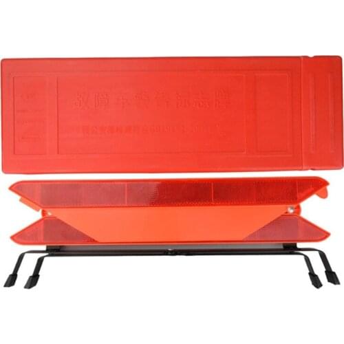 Car Triangle Warning Sign Foldable Reflective Tripod Red Safety Warning Triangle Car Accessories for Roadside Breakdown