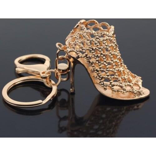High-Heeled Keychain 2021 Hot Sale Ladies Stylish Creative Alloy High-Heeled Shape Keychain All-Match Luggage Bag Car Keychain