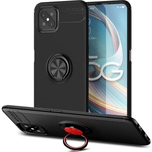 A92S Case For OPPO A92S Case Car Holder Stand Magnetic Bracket TPU Cover For OPPO A92S Wite Finger Ring Capa