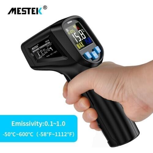 Mestek Digital Infrared Thermometer IR03B Non Contact Infrared Thermometer Pyrometer IR Laser Temperature Meter Gun -50~600C