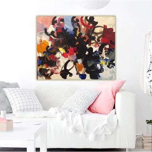 Jean Miotte《Untitled VIII》Abstract Expressionism Canvas Art Oil Painting Picture Wall Hanging Decor Home Living Room Decoration