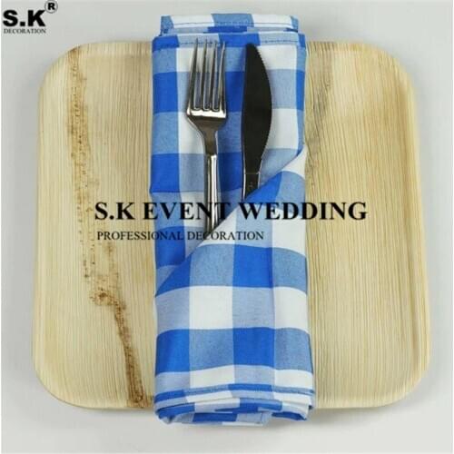Good Quality 15"x15" Plaid Napkins Checkered Gingham Polyester Napkin For Wedding Event Decoration