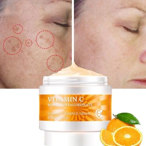 LAIKOU Vitamin C Essence Face Cream VC Whitening Cream Dark Spot Remove Brighten Fade Freckl Anti Oxidation Anti Aging Skin Care
