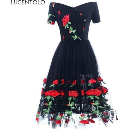 Lugentolo Off-the-shoulder Summer Dresses
