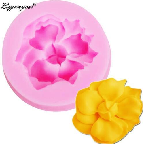 M603 Epoxy UV Resin Rose Flower Fondant Silicone Mold Cake Decorating Candy Chcoclate DIY Molds Cutter Modelli.7*1.4cm