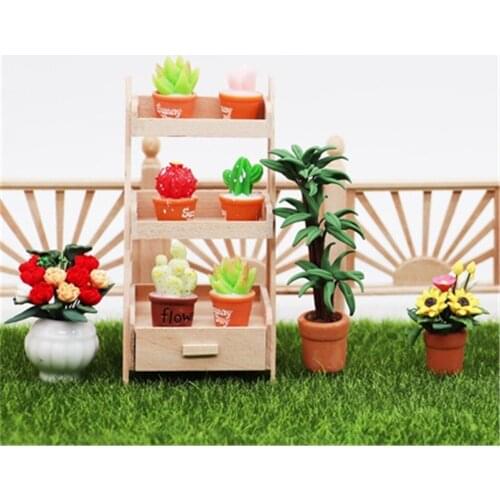 Mini Dollhouse Miniature Wooden Pergola Jardiniere In Fairy Garden Accessory Diy Doll House Kids Pretend Play Toys For Girls