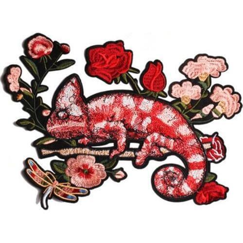 Patches for clothing T shirt Women 281mm lizard Embroidery patch Christmas gift Femmer Lady Fabric Clothes Stickers